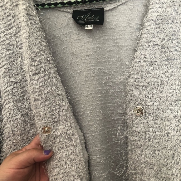 Furry grey true vintage sweater - Picture 3 of 4